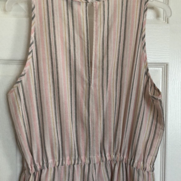 Drew for Anthropology jumpsuit ticking stripe pink size M - Picture 4 of 4